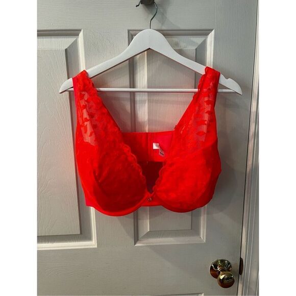 Cacique Orange High Apex Plunge Bra sz 44DDD NWOT - Picture 1 of 7